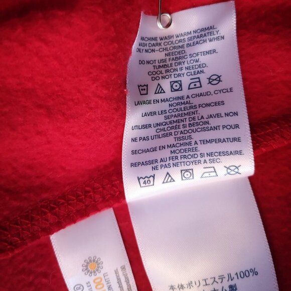 Lands End Ladies Size Medium Fitted Red 1/4 Zip Fleece Pullover - Picture 6 of 9